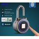 Fingerprint Bluetooth padlock Portable Smart Gym Padlock Locker Lock Security Lock Indoor Outdoor and Anti-theft